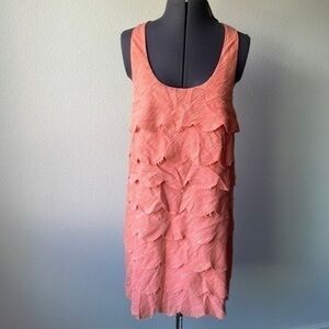 Ali Ro Dress size  6 Coral layers of ruffles